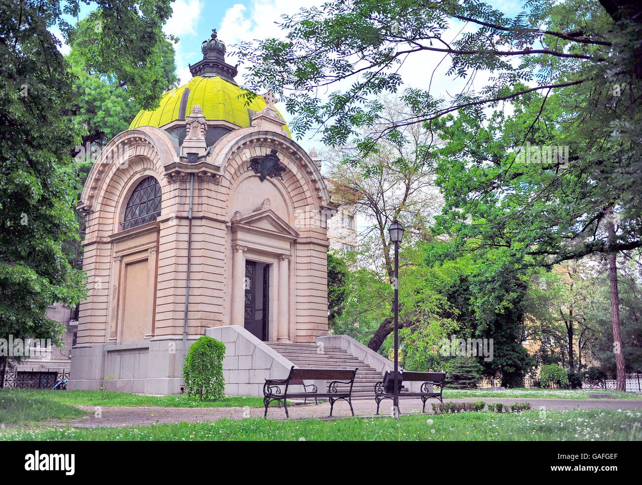 Maison de jardin dans la ville de Sofia, Bulgarie Banque D'Images