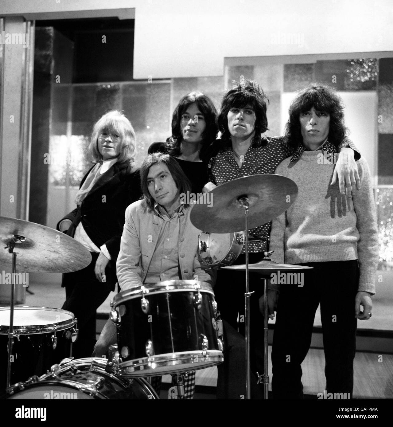 Les Rolling Stones répètent aux studios Wembley en préparation Leur apparition sur le programme TV « Frost on Saturday » de David Frost Banque D'Images