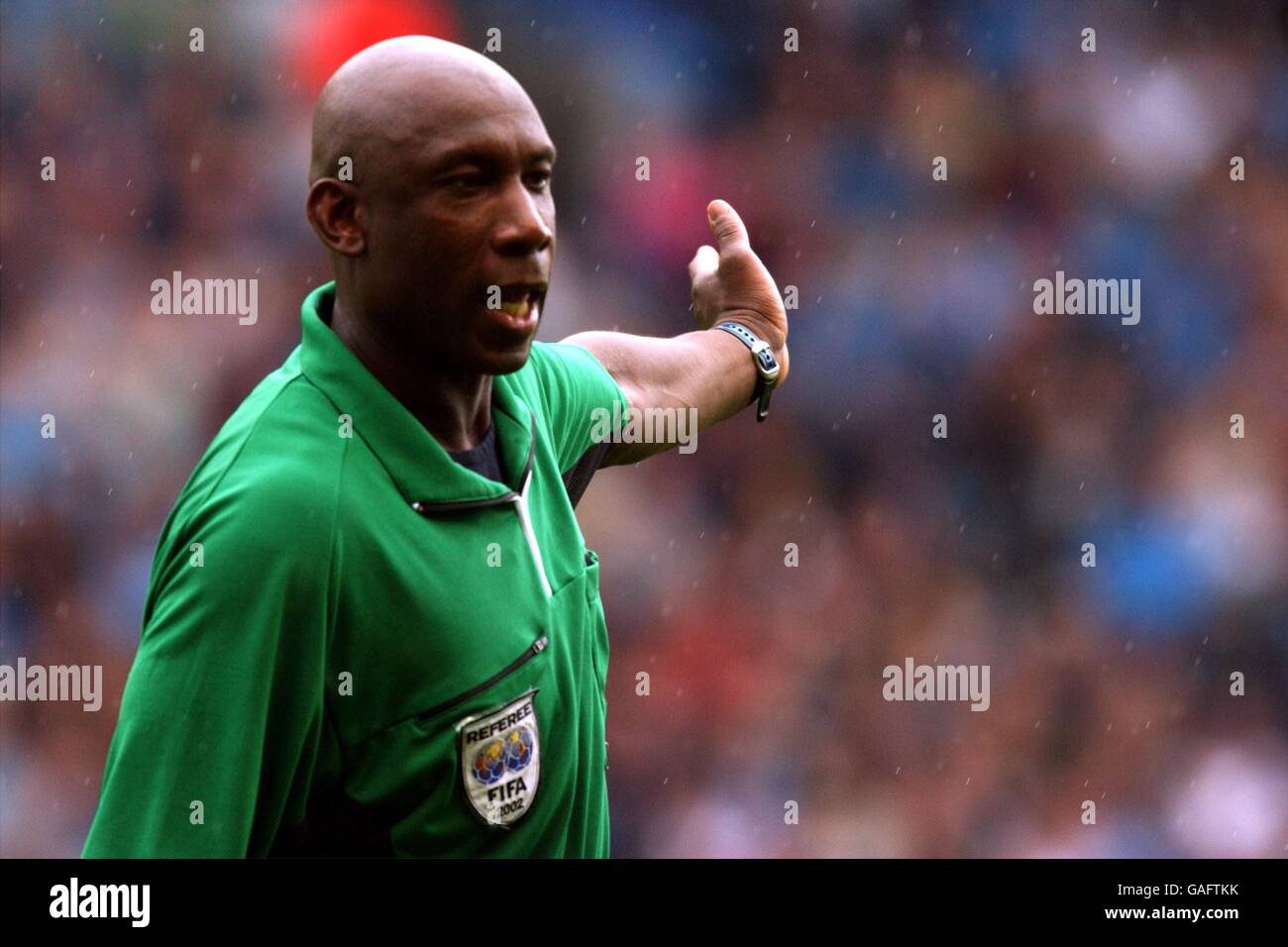 Football - FA Barclaycard Premiership - Manchester City / Newcastle United. Arbitre, M. Uriah Rennie Banque D'Images