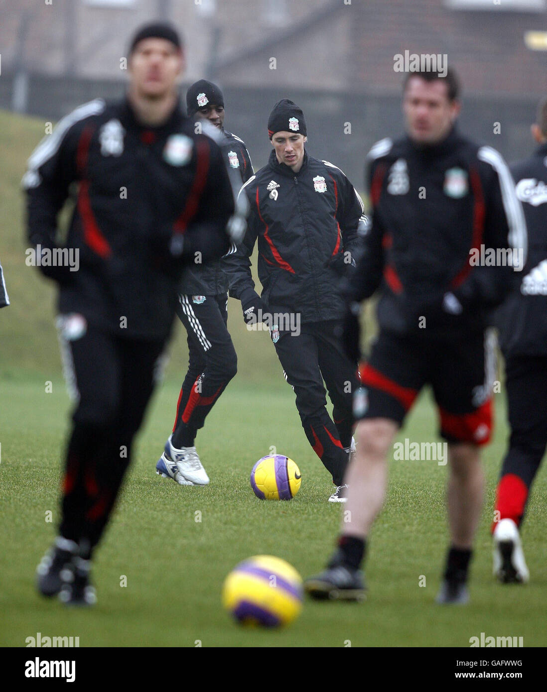 Football - Ligue des Champions - Quart de finale - Première étape - Chelsea v Liverpool - Liverpool - Formation Melwood Banque D'Images