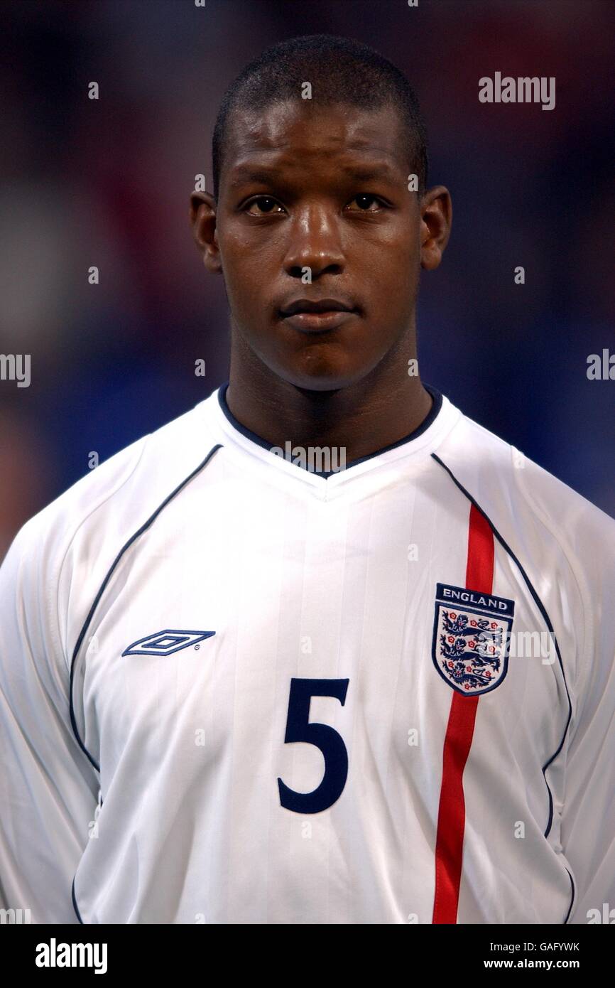 Football international - moins de 21 ans amical - Angleterre / Yougoslavie. Titus Bramble, Angleterre Banque D'Images