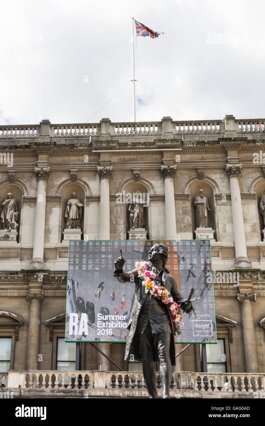 Façade extérieure de la cour d'Annenberg à la Royal Academy of Arts, exposition d'été (2016), Londres, Angleterre, Royaume-Uni Banque D'Images