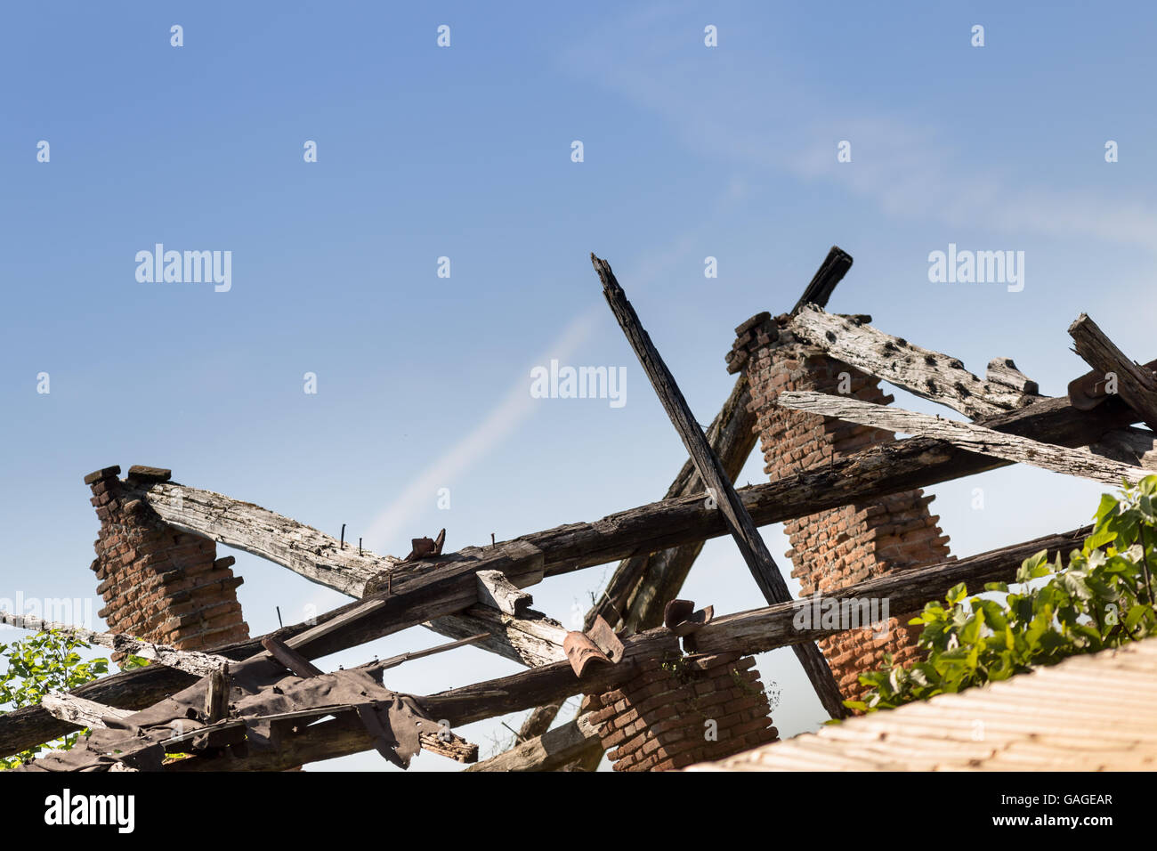 Maison de campagne italienne vieille ruine Banque D'Images