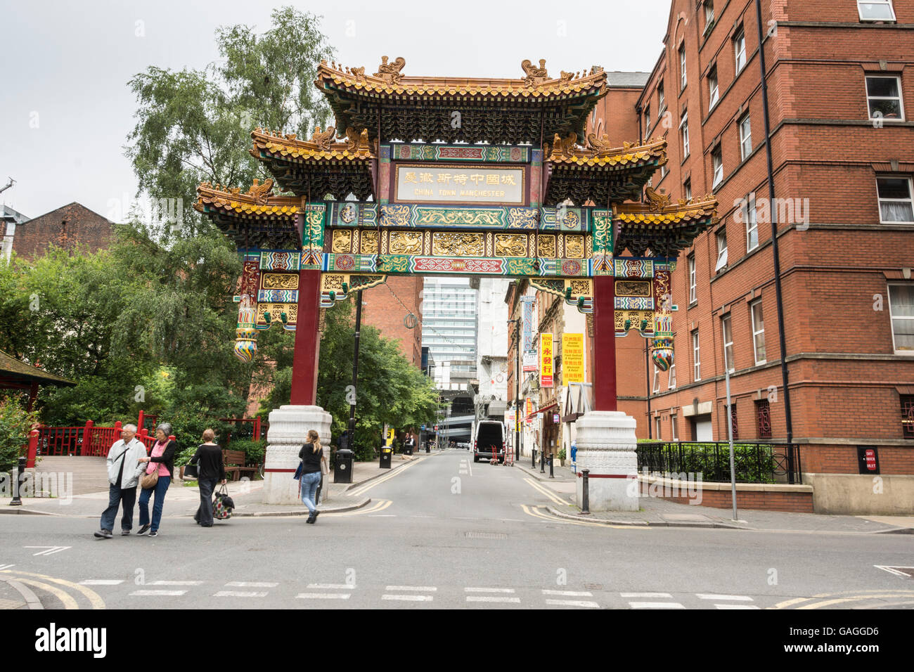 China Town dans la région de Faulkner Street, Manchester, UK Banque D'Images