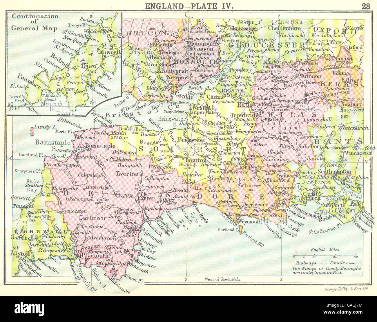 Angleterre : Tôles IV ; Médaillon plan de poursuite ; petite carte, 1912 Banque D'Images
