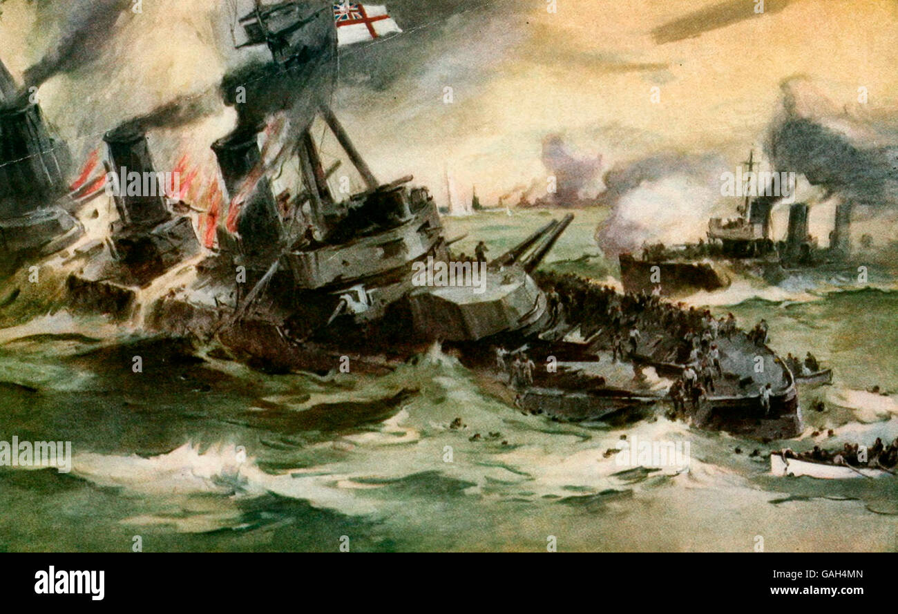 La plus grande lutte de la mer - La bataille du Jutland, Mai 1916 Banque D'Images