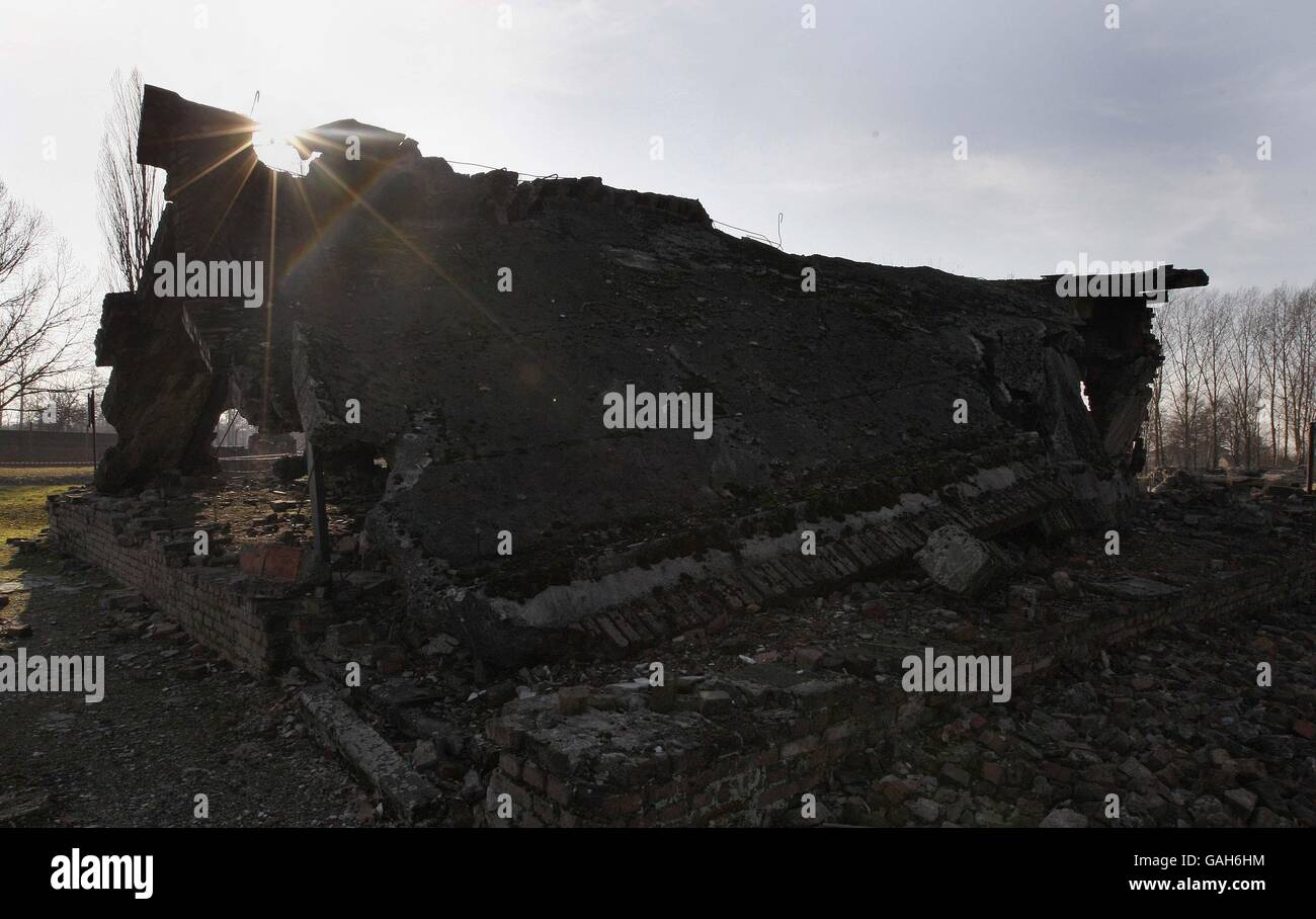 Journée internationale du souvenir de l'Holocauste.Vue générale de la chambre à gaz 2 à Birkenau. Banque D'Images