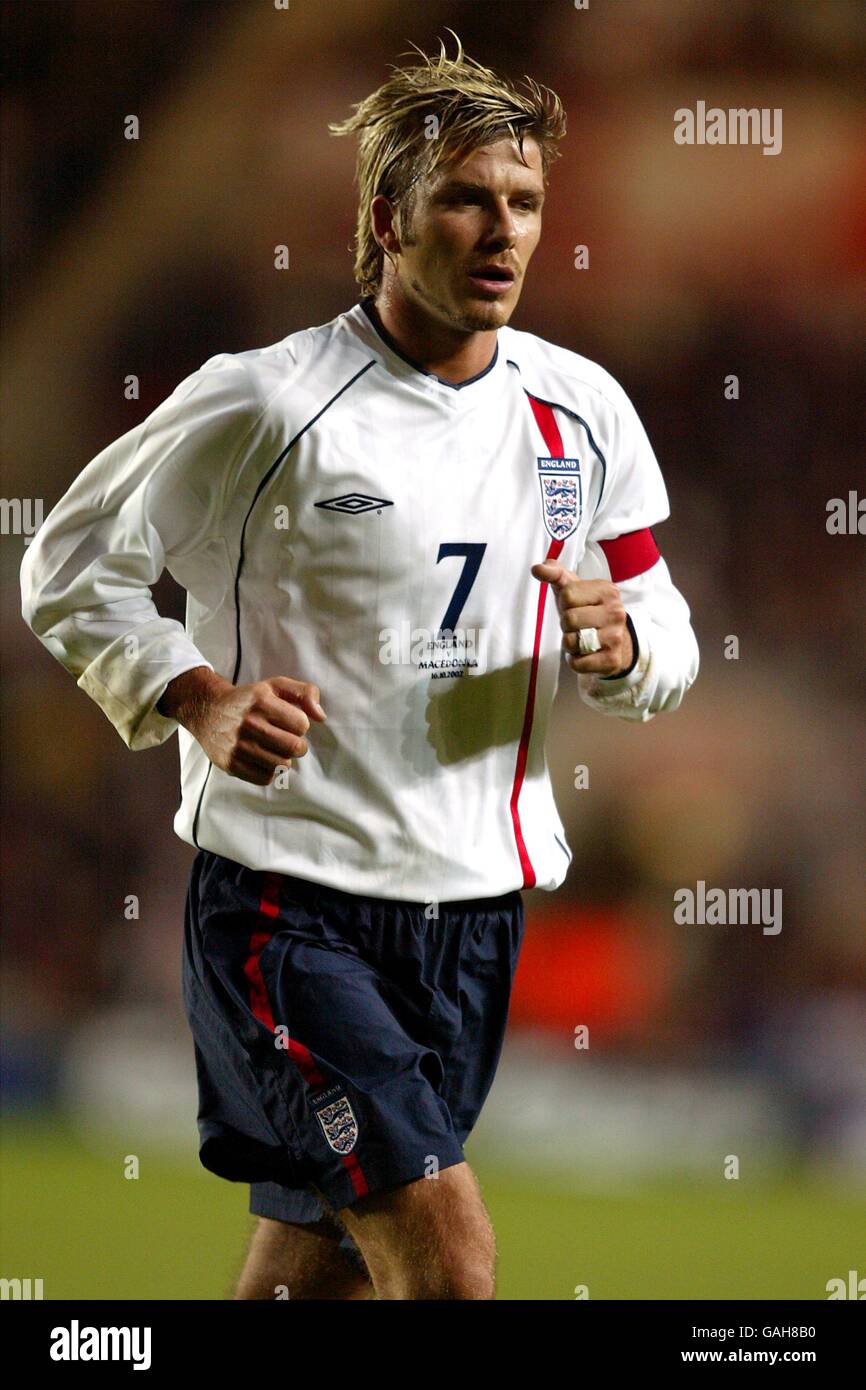 Soccer - Championnat d'Europe 2004 qualificateur - Groupe sept - Angleterre / Macédoine. David Beckham, capitaine d'Angleterre Banque D'Images