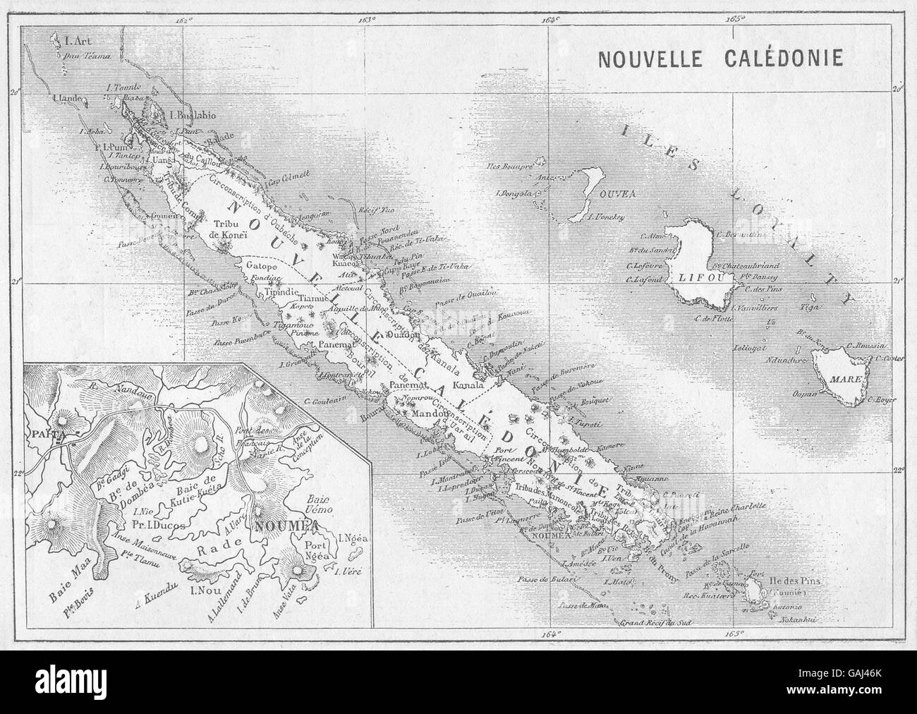 Iles Du Pacifique Nouvelle Caledonie Carte Grande Echelle De Noumea 1878 Photo Stock Alamy