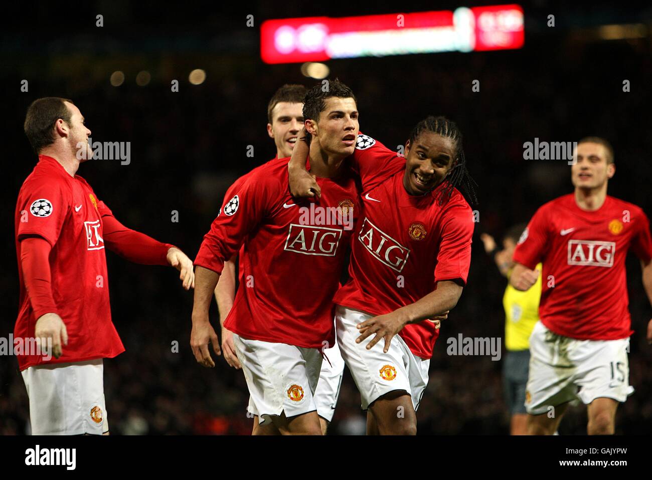 Football - Ligue des Champions - premier Round Knockout - Deuxième étape - Manchester United v Olympique Lyonnais - Old Trafford Banque D'Images