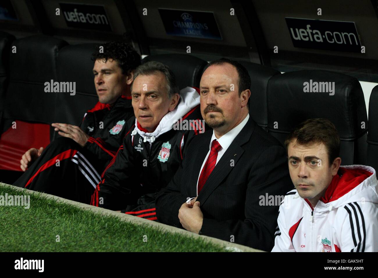 Football - Ligue des champions de l'UEFA - Premier tour Knockout - deuxième étape - Inter Milan / Liverpool - Stadio Giuseppe Meazza. Rafa Benitez, responsable de Liverpool Banque D'Images