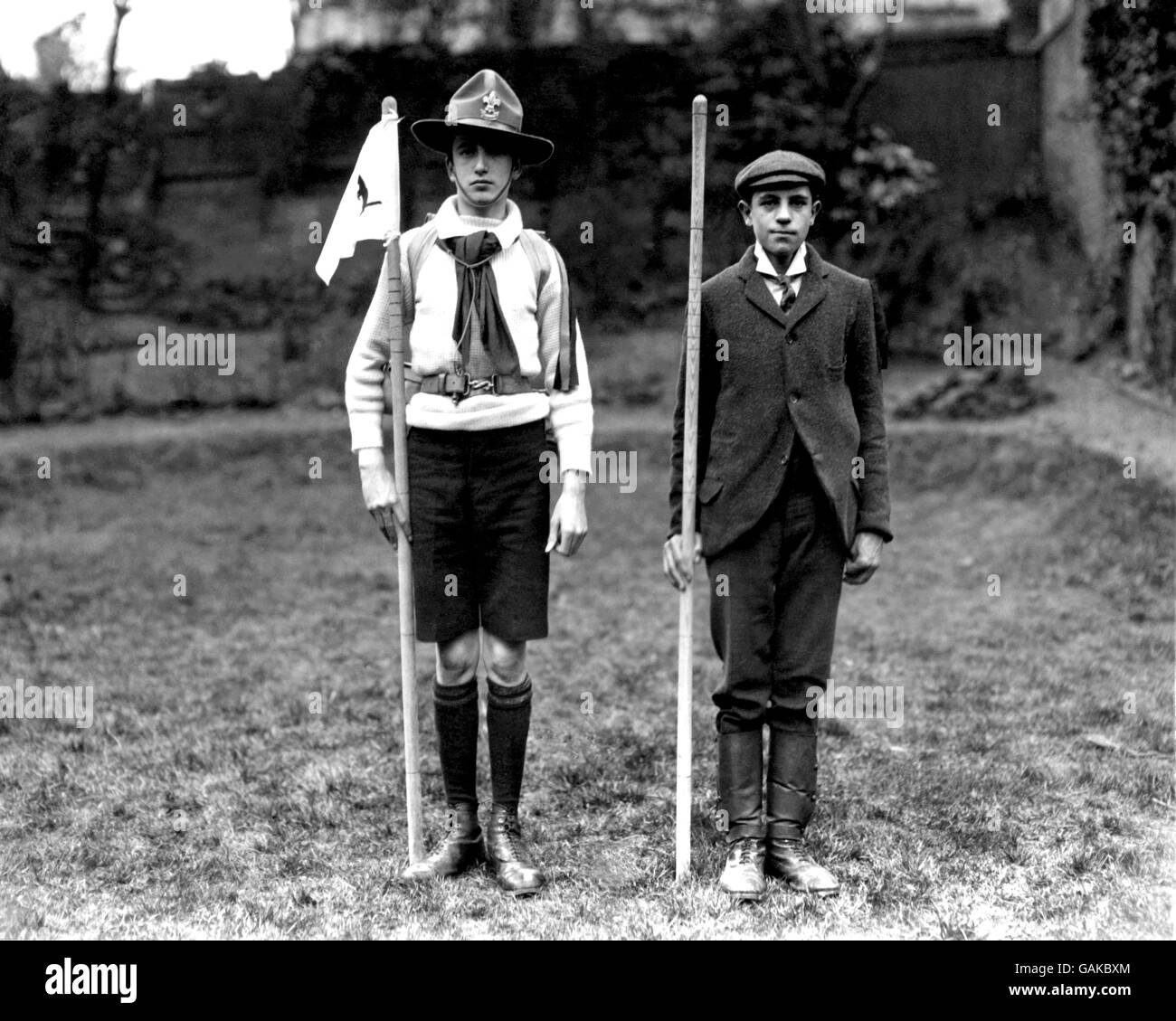 Deux scouts de Baden Powell. Banque D'Images