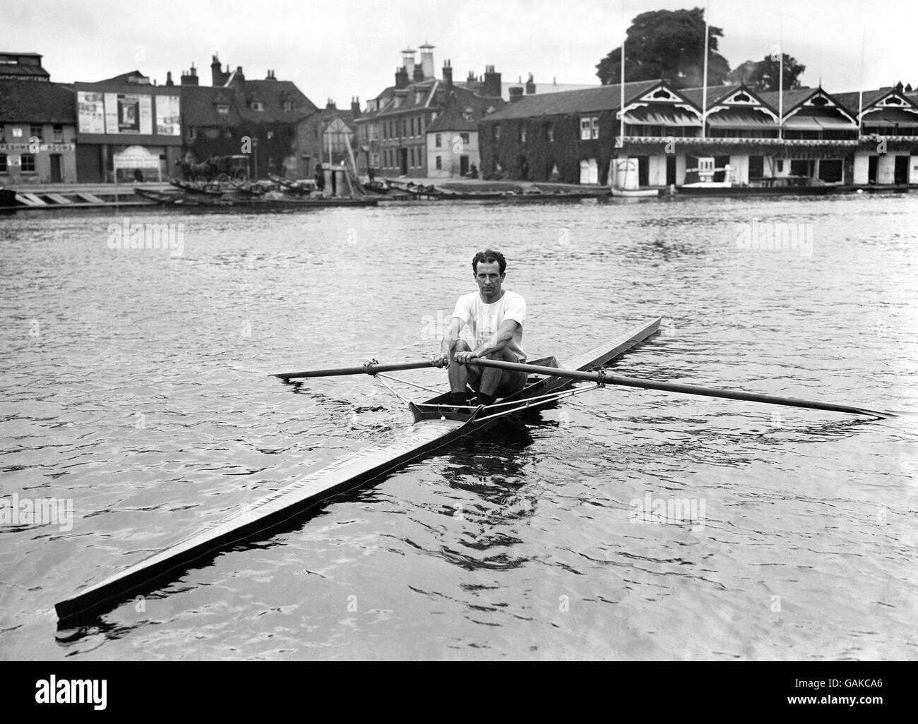 Walter Bowler, du Canada, à Henley, qui a concouru dans les sculpts uniques des hommes aux Jeux olympiques de 1908. Banque D'Images