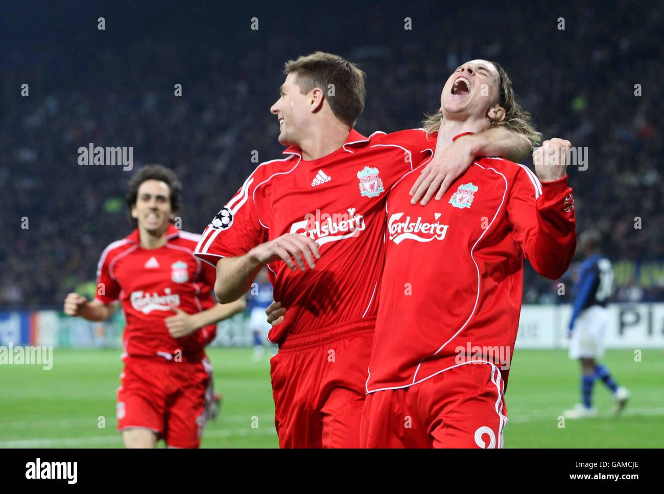 Football - Ligue des Champions -premier Round knockout- Deuxième partie - l'Inter Milan v Liverpool - Stadio Giuseppe Meazza Banque D'Images