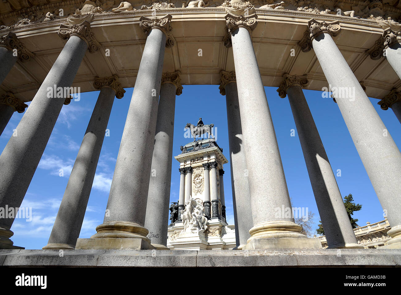 Stock de voyage, Madrid. Monument à Alfonso XII dans Parque Retiro Banque D'Images