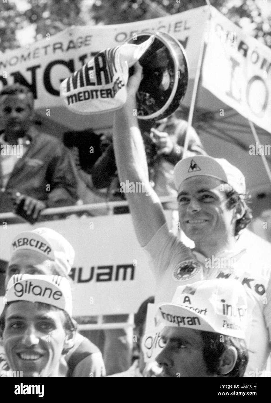 This photo shows Bernard Hinault on his way to win another Tour de France's edition. Do you know when it was? If yes, give your answer by clicking on the link