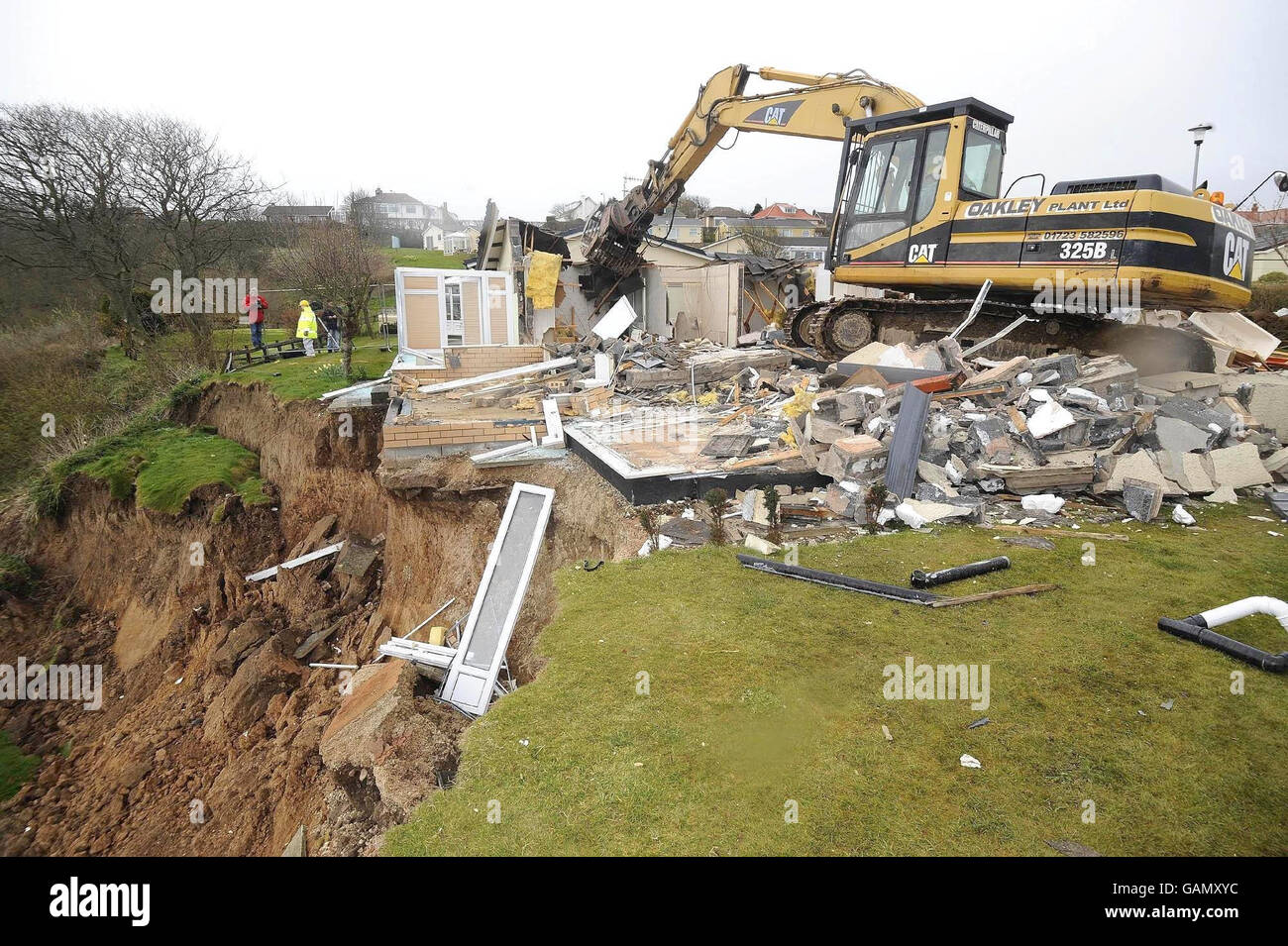 Maisons de falaise pour être démoli Banque D'Images