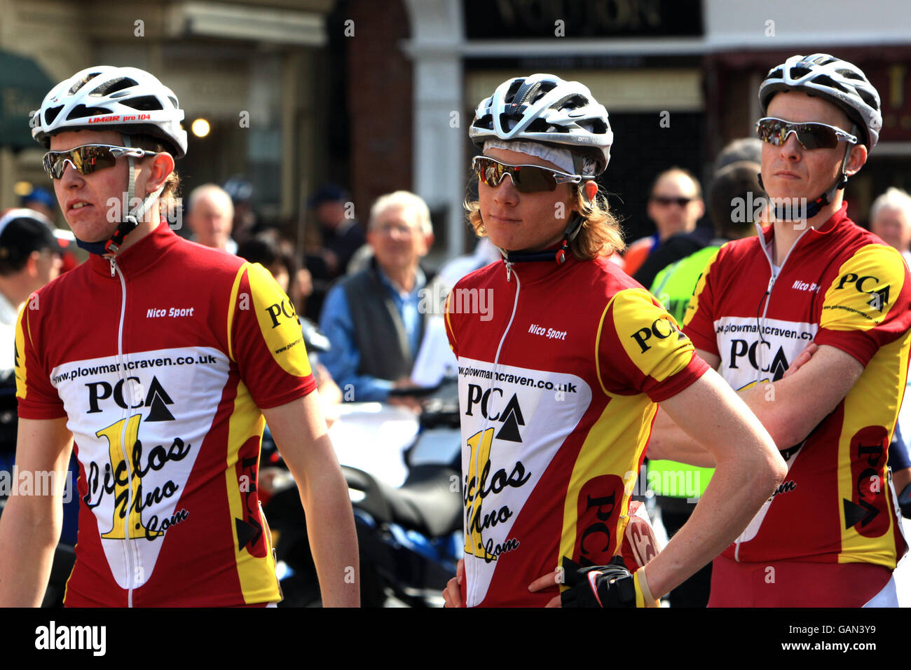 Cyclisme - East Midlands International CiCLE Classic.Une vue générale des cavaliers avant l'East Midlands International CiCLE Classic Banque D'Images