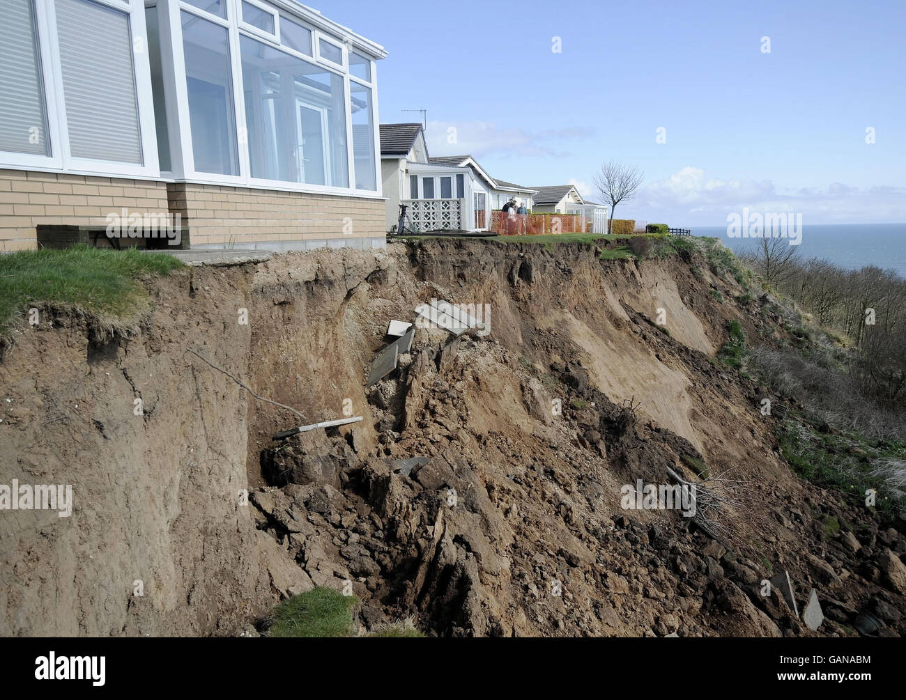 Maisons de falaise pour être démoli Banque D'Images