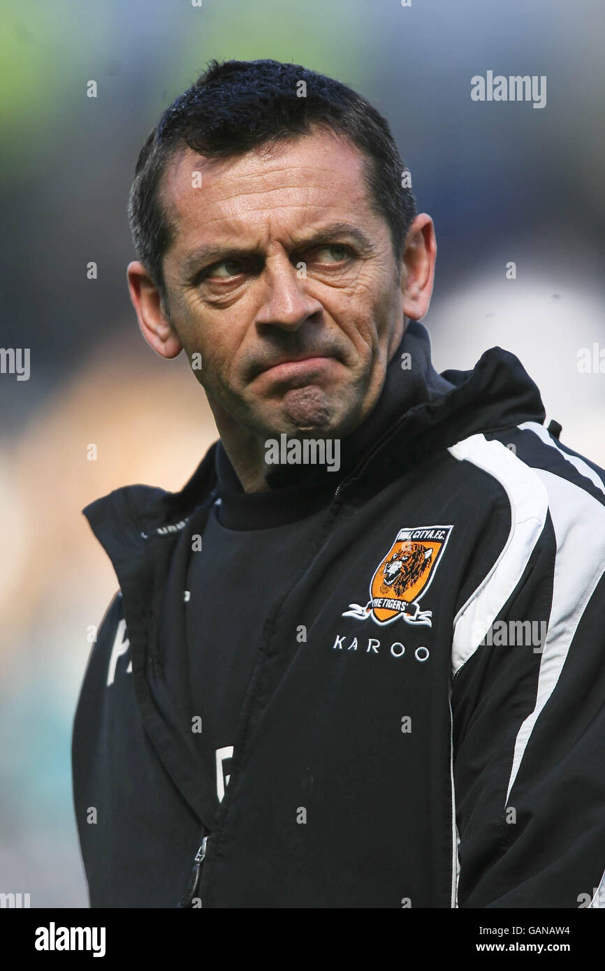 Football - Championnat de la ligue de football Coca-Cola - Hull City v Queens Park Rangers - KC Stadium. Phil Brown, directeur de Hull City Banque D'Images