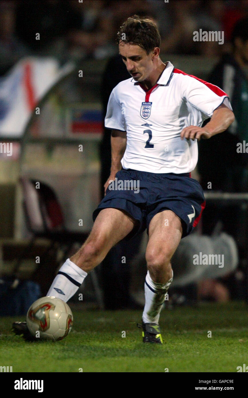 Football - Championnat d'Europe 2004 qualification - Groupe sept - Liechtenstein / Angleterre. Gary Neville, Angleterre Banque D'Images