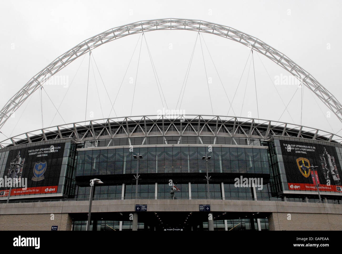 Football - préparation finale de la coupe FA - Stade Wembley. Vue générale du stade Wembley à Londres. Banque D'Images