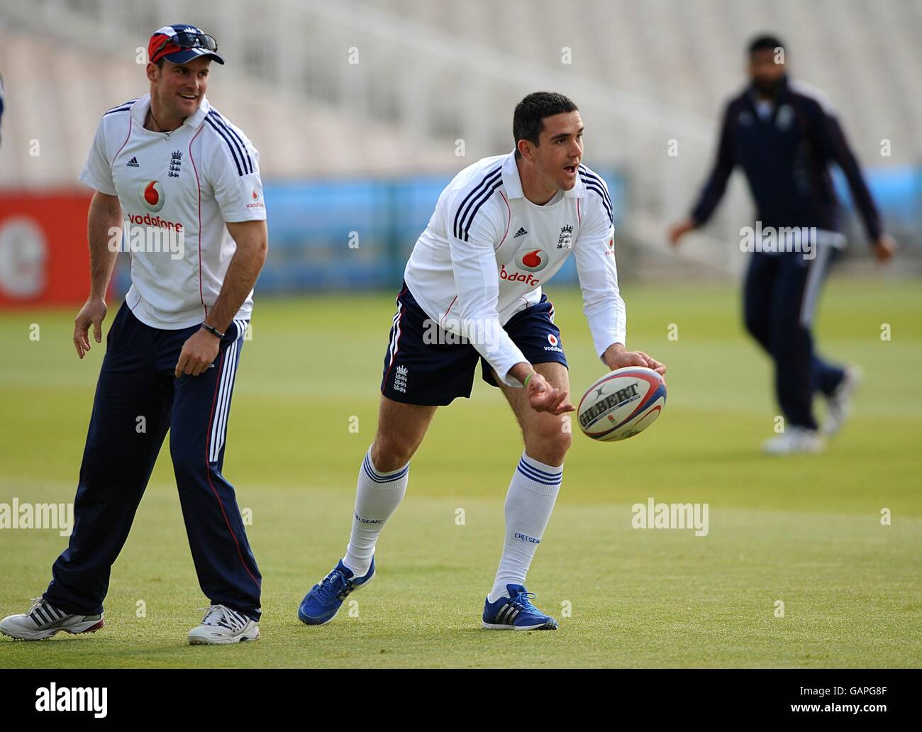 Cricket - session Angleterre nets et conférence de presse - terrain de cricket d'Old Trafford.Kevin Pietersen en Angleterre pendant les filets à Old Trafford Banque D'Images