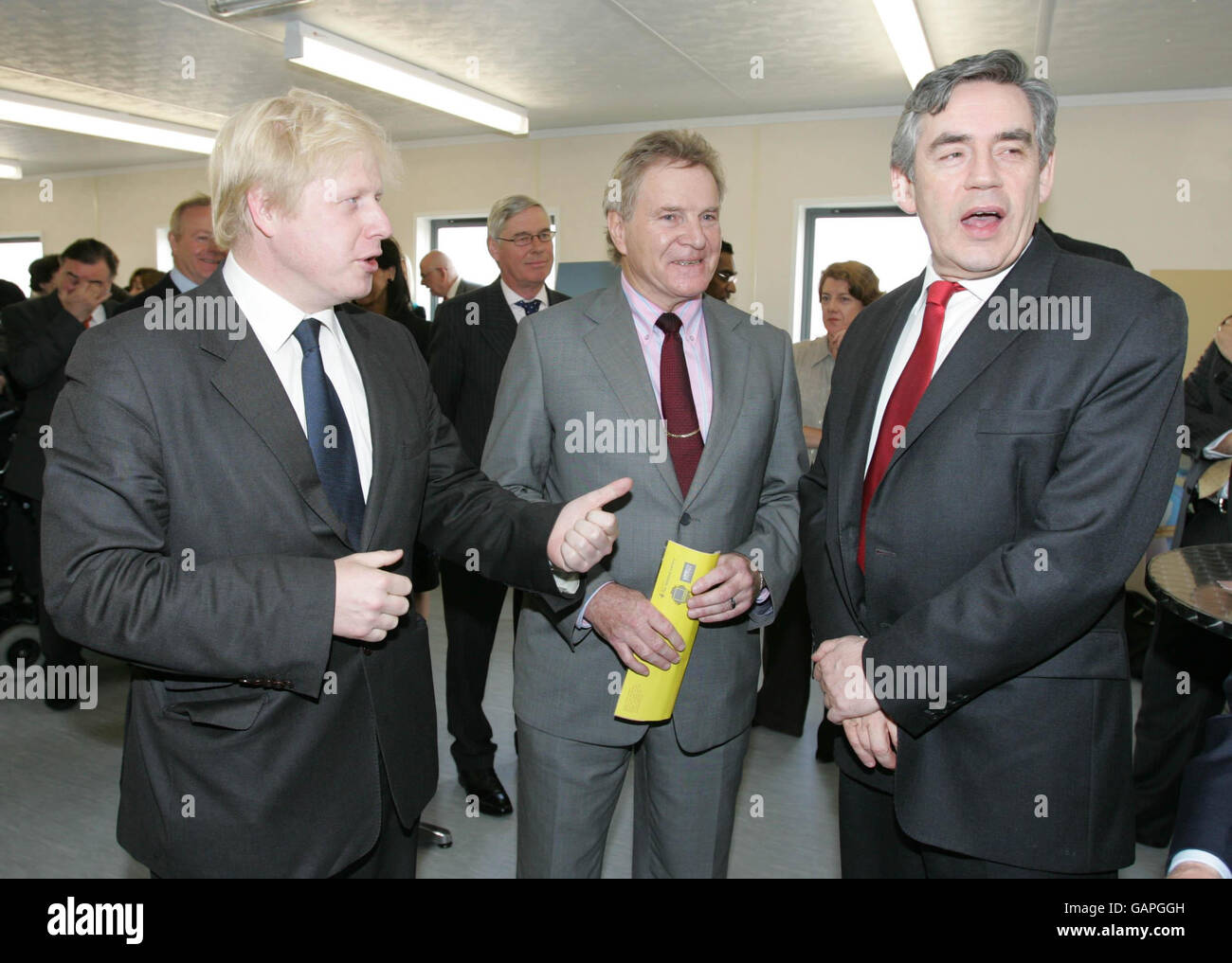 Gordon Brown site des Jeux Olympiques de 2012 visites Banque D'Images