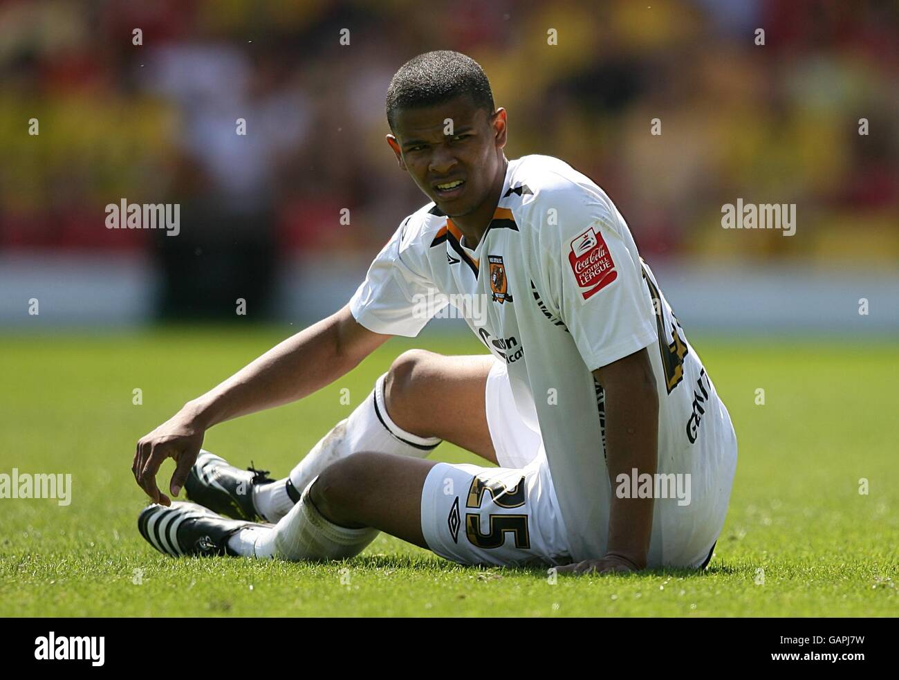 Football - Championnat de la ligue de football Coca-Cola - demi-finale de jeu - première jambe - Watford / Hull City - Vicarage Road. Fraizer Campbell, Hull City Banque D'Images