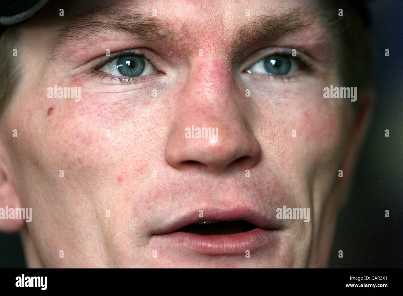 Boxe - Ricky Hatton entraînement média - Betta bodies Gym.Ricky Hatton après un entraînement de médias à Betta bodies Gym, Denton, Manchester. Banque D'Images