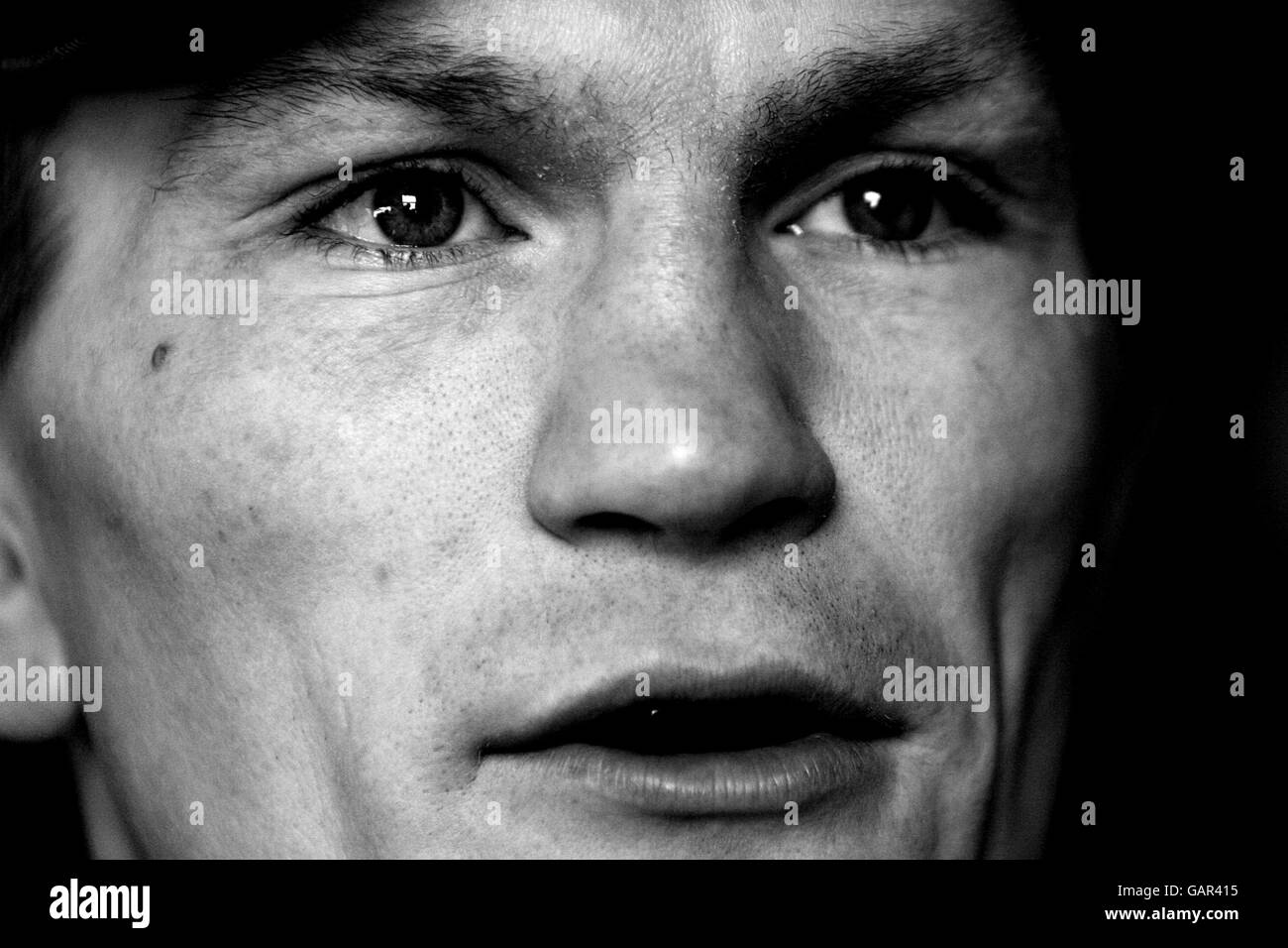 Ricky Hatton après un entraînement de médias à Betta bodies Gym, Denton, Manchester. Banque D'Images