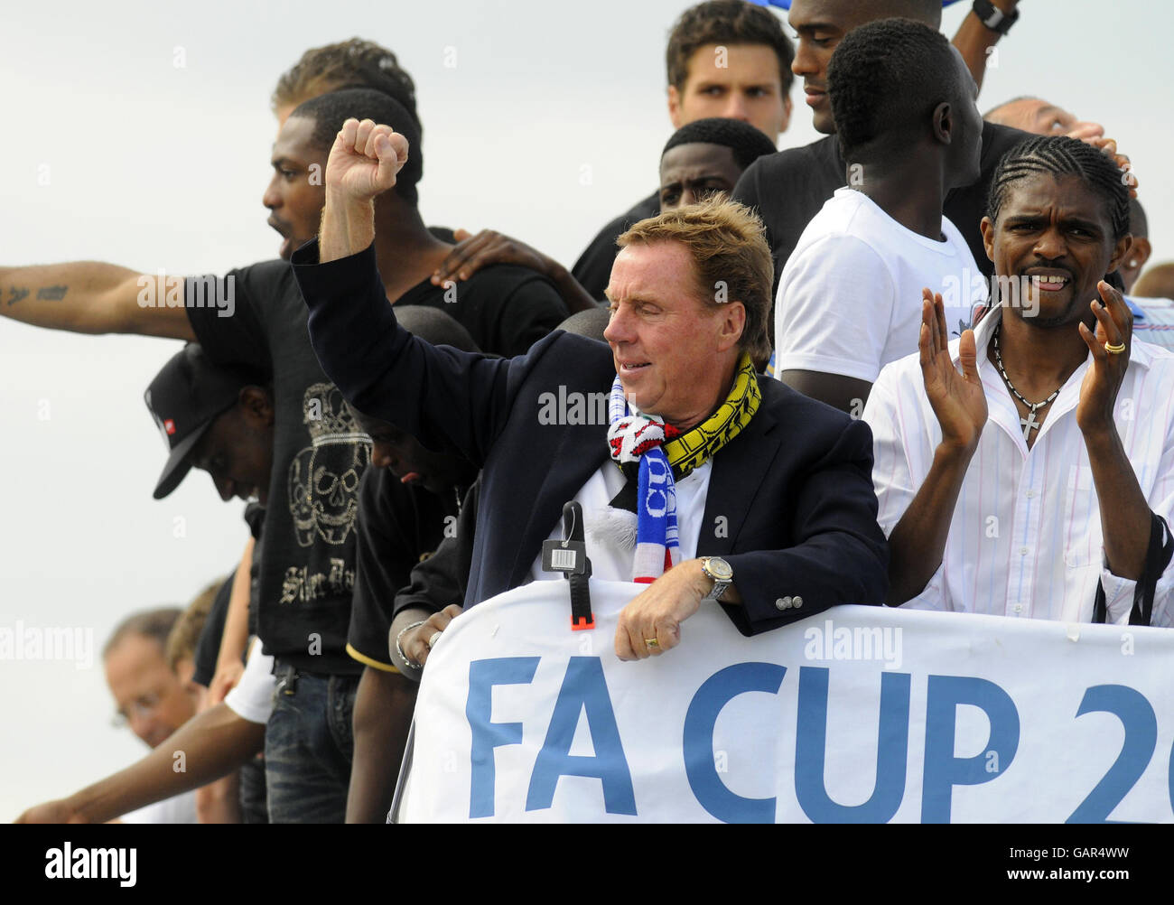 Football - Portsmouth Victory Parade - Portsmouth.Harry Redknapp, directeur de Portsmouth, lors d'un défilé à Portsmouth. Banque D'Images