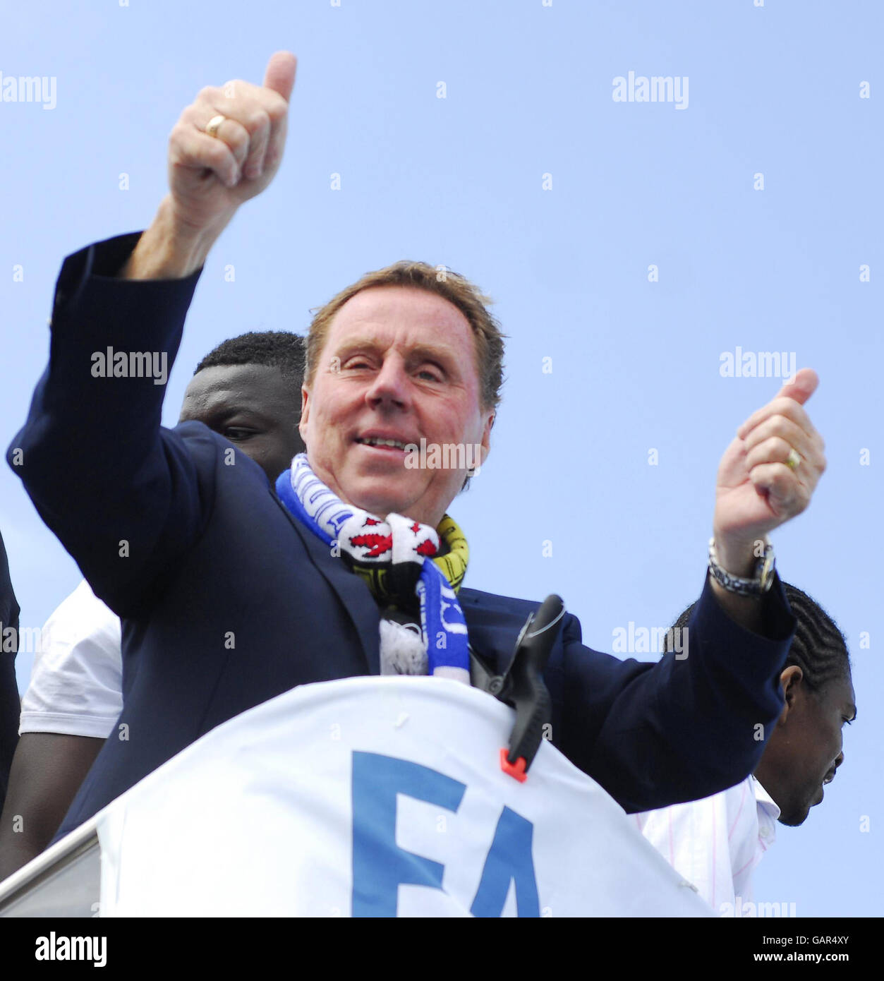 Harry Redknapp, directeur de Portsmouth, lors d'un défilé à Portsmouth. Banque D'Images