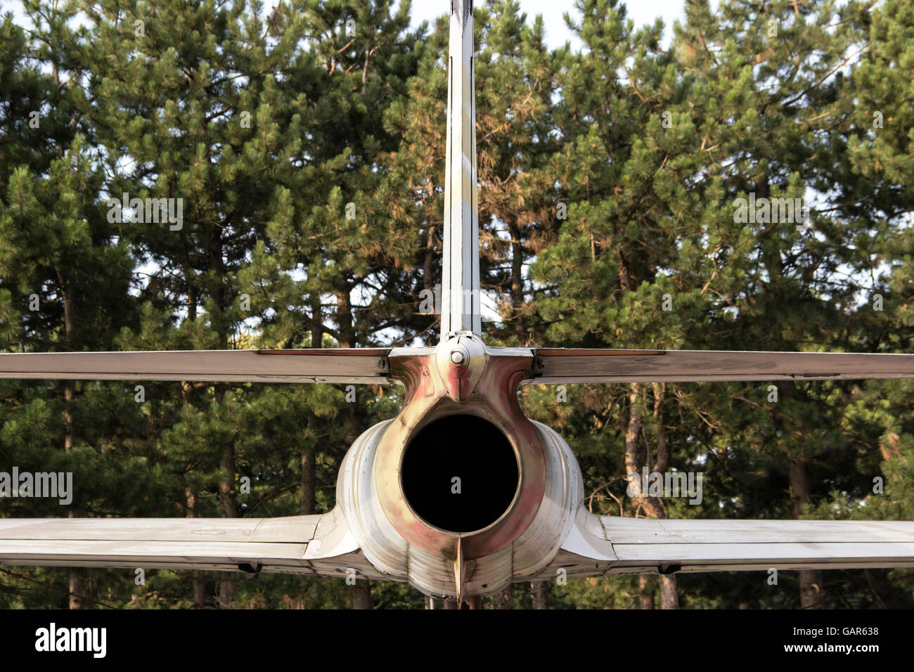 Le Musée de l'Aviation de Belgrade, Serbie - J-21 Jastreb (Hawk) Vue de derrière Banque D'Images