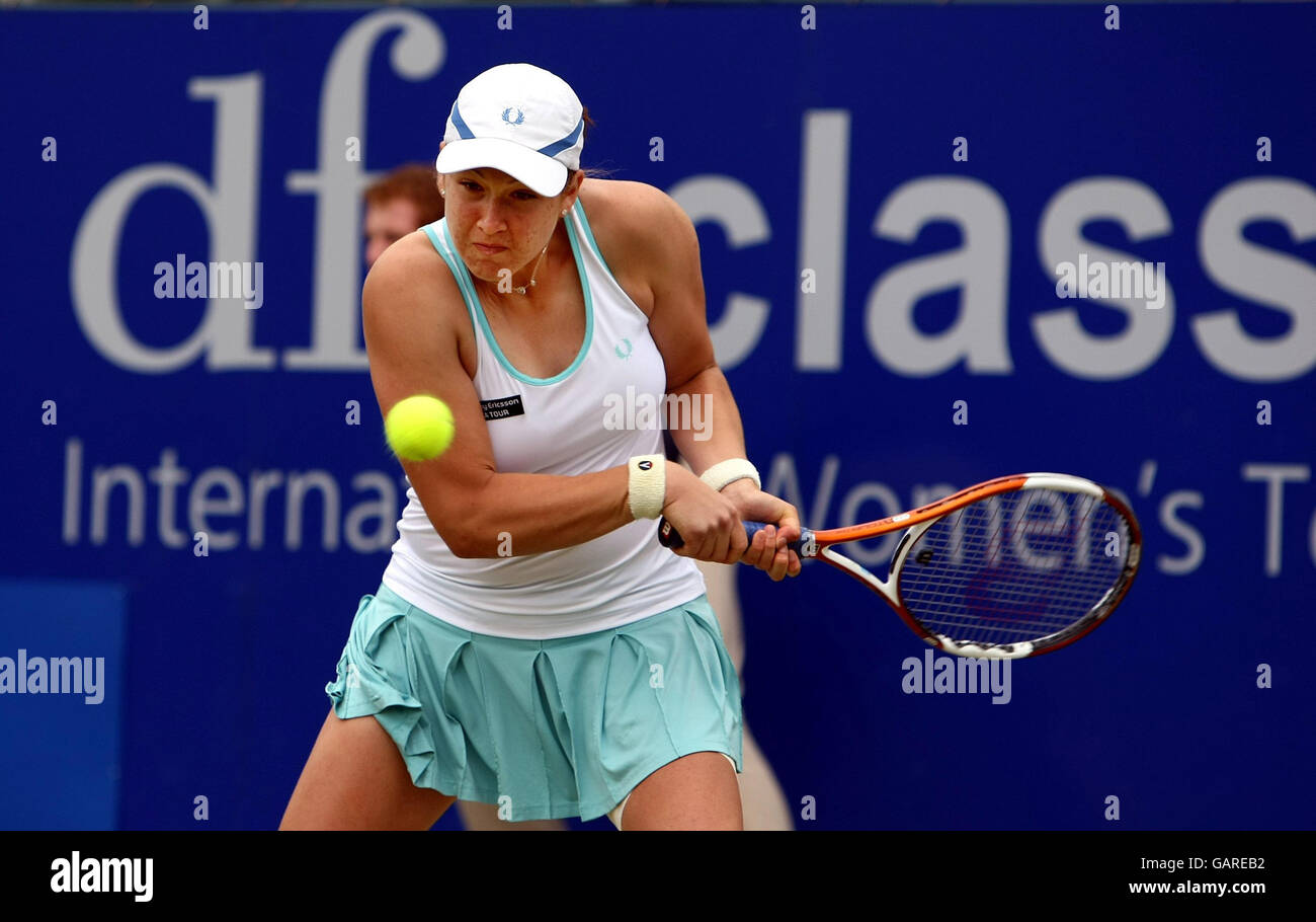 La Mélanie Sud de Grande-Bretagne (photo) prend le Yanina Wickmayer de Belgique dans le quartier final de la DFS Classic au Edgbaston Priory Club, Birmingham. Banque D'Images