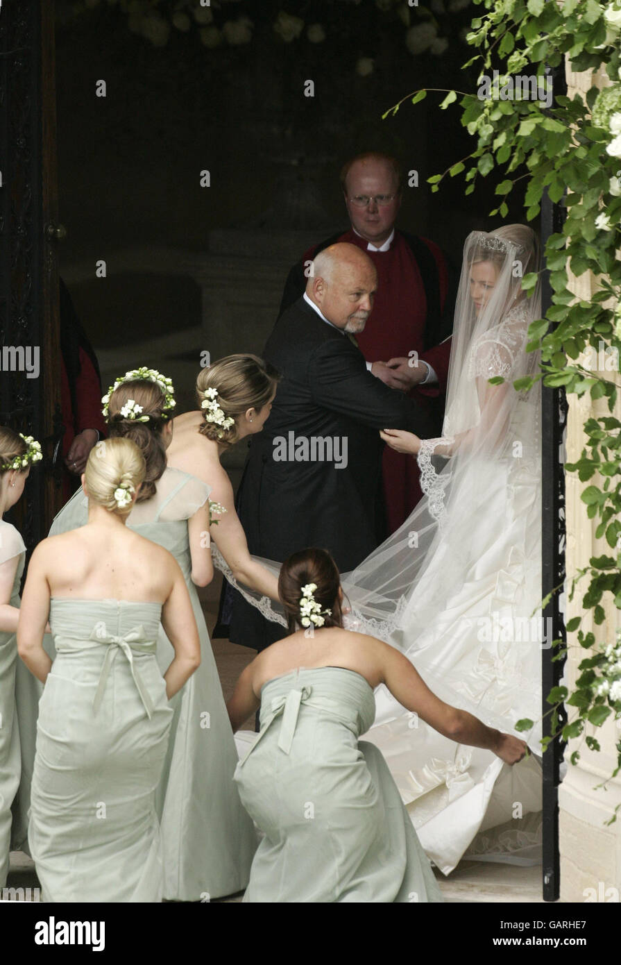 Image - Peter Phillips et l'automne Kelly Mariage - La Chapelle St George, le château de Windsor Banque D'Images