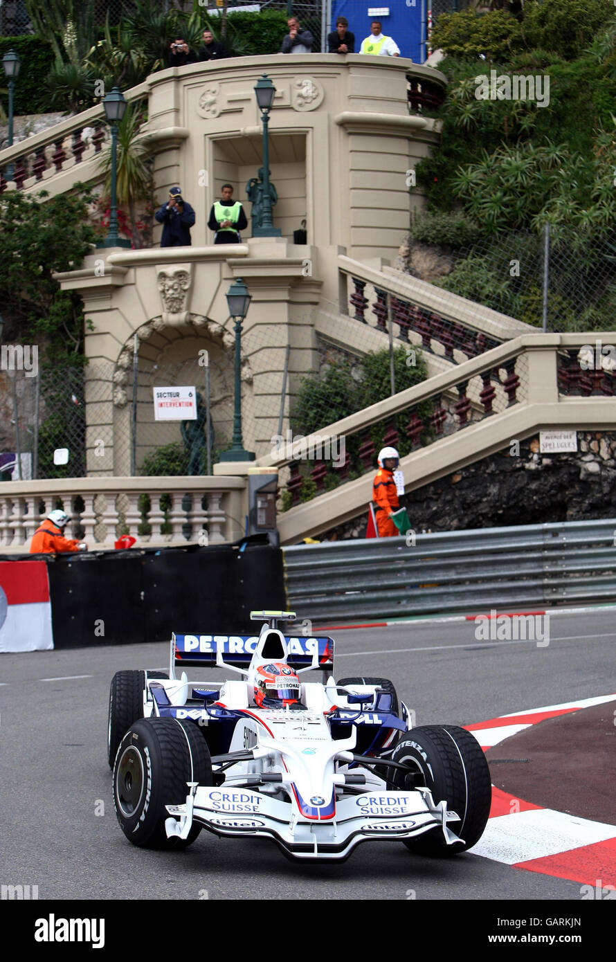 Course automobile Formula One - Grand Prix de Monaco - qualification - Monte Carlo.Robert Kubica dans la BMW Sauber va autour de la goupille basse lors de la qualification à Monte Carlo, Monaco. Banque D'Images