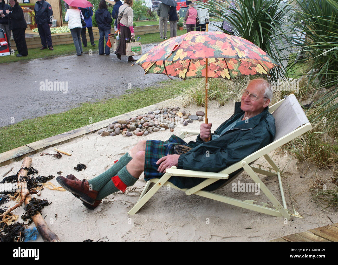 Roy collier fait une pause au Gardening Scotland Show. Banque D'Images