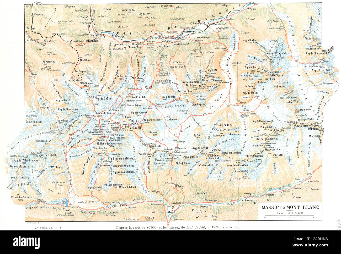 Carte du Massif du Mont-Blanc à l'échelle de 1 : 20.000. Feuille 14