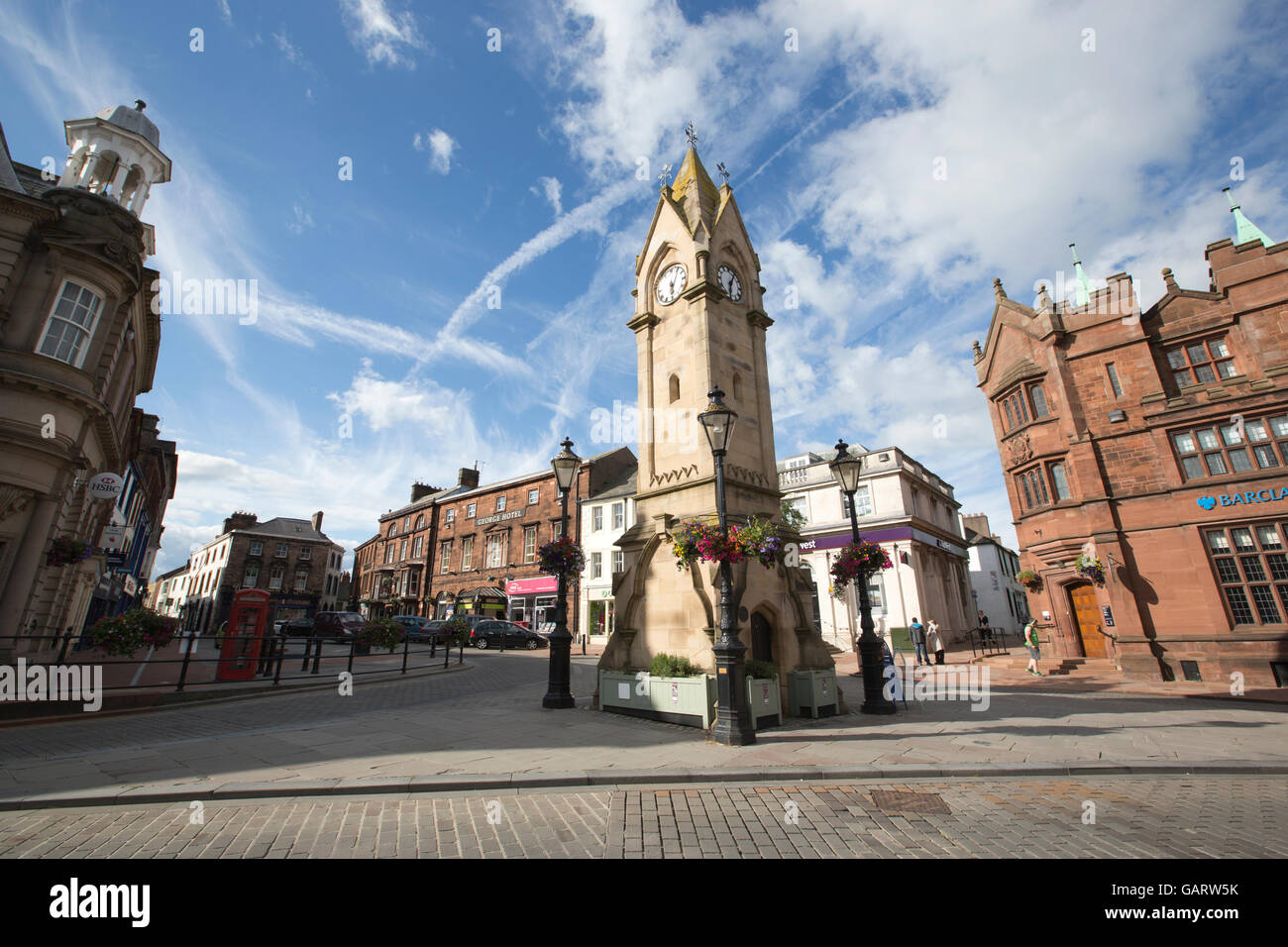 Autrefois la capitale de Penrith, Cumbria Lake District. Le marché de la ville historique est la plaque tournante de l'Eden Valley, Cumbria, Angleterre Banque D'Images