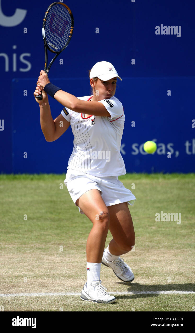 Tennis - le DFS Classic 2008 - jour six - Edgbaston Priory Club.Marina Erakovic de Nouvelle-Zélande en action pendant la demi-finale pendant le DFS Classic au Edgbaston Priory Club de Birmingham. Banque D'Images