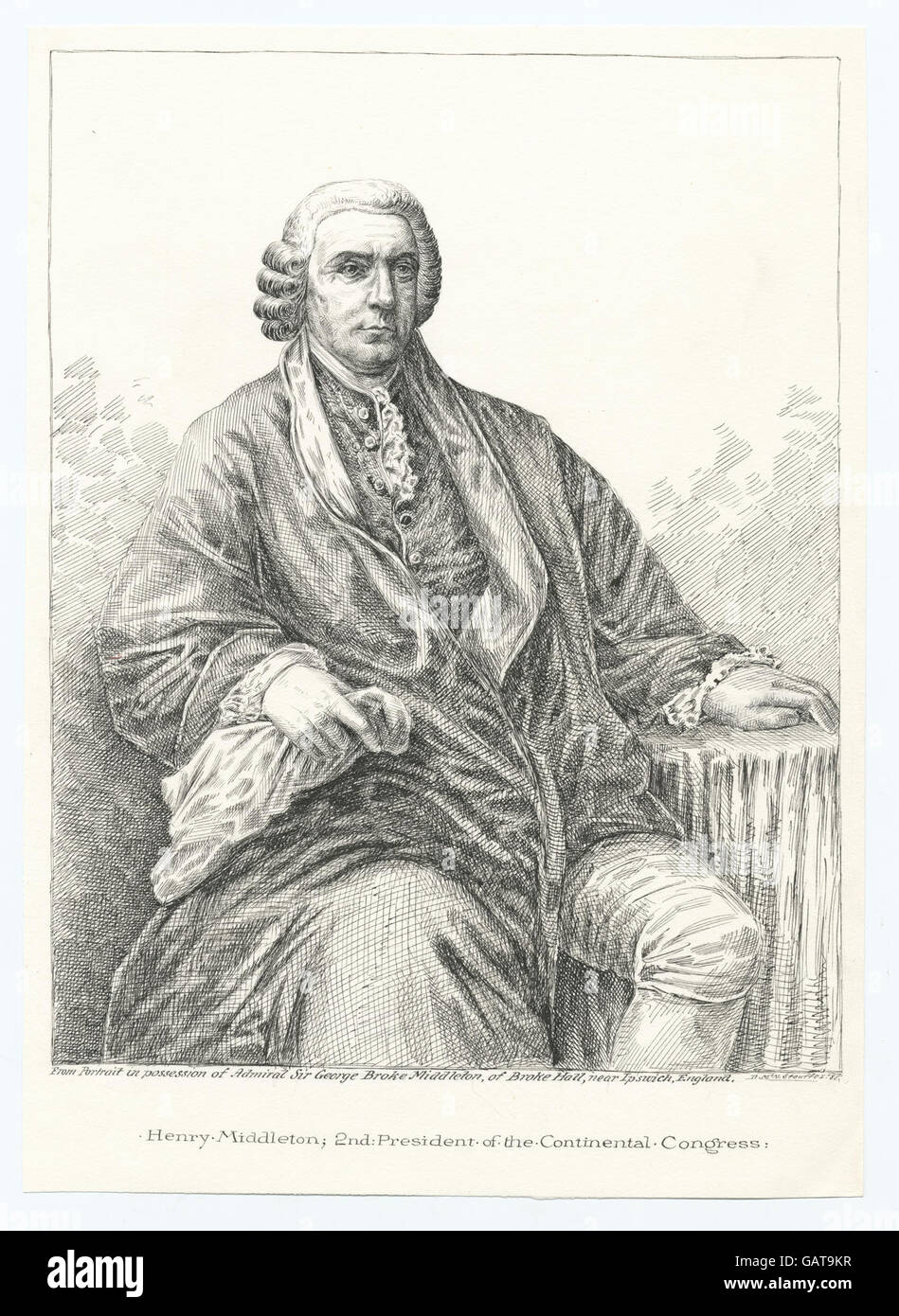 Henry Middleton est le 2e président du Congrès continental, une figure importante pendant la Révolution américaine, aidant à guider la formation des États-Unis. Banque D'Images