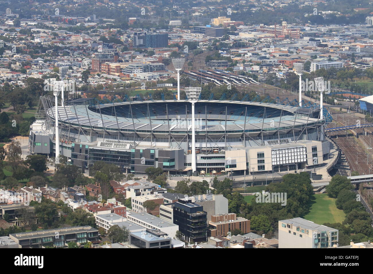 Paysage urbain de Melbourne et terrain de cricket de Melbourne Australie Banque D'Images