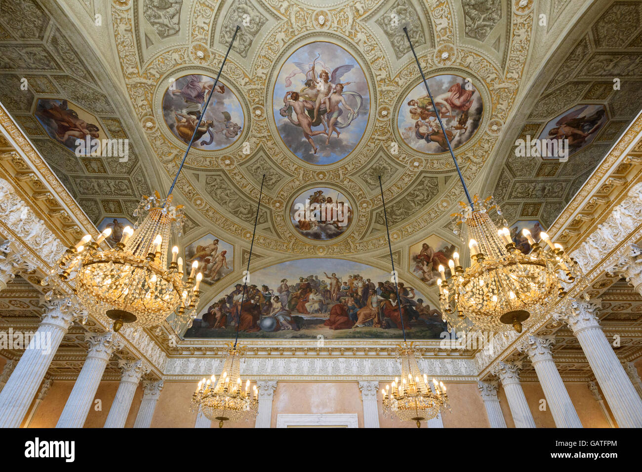 Rome. L'Italie. Villa Torlonia, salle de bal du Casino Nobile. Banque D'Images