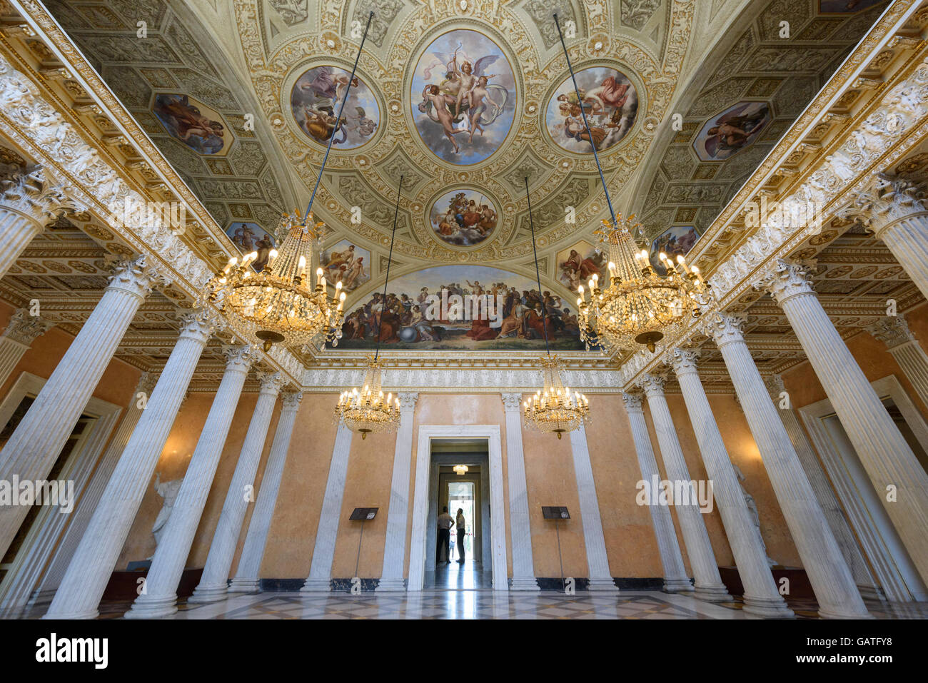 Rome. L'Italie. Villa Torlonia, salle de bal du Casino Nobile. Banque D'Images