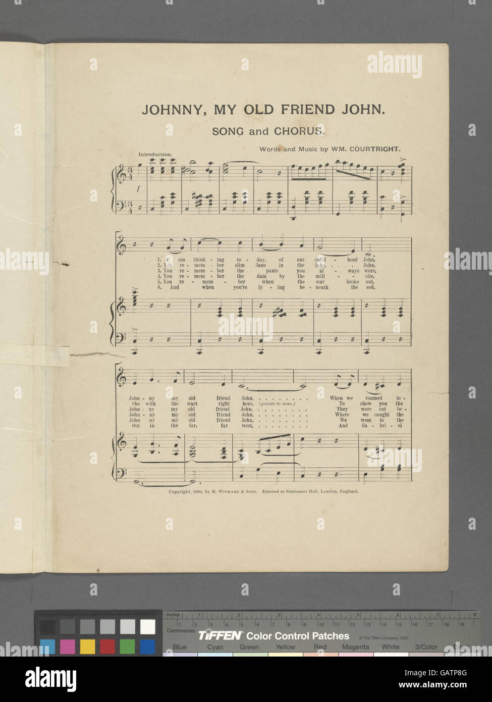 Johnny, mon vieil ami John suggère une référence nostalgique ou sentimentale à une vieille amitié, probablement capturée dans une chanson ou un poème. Banque D'Images