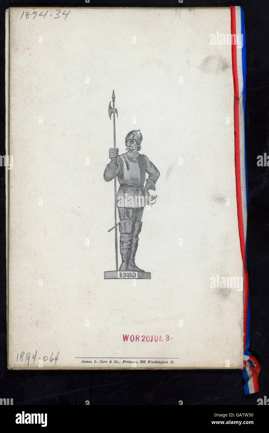 Le repast du 256e anniversaire de l'Ancient and Honorable Artillery Company of Massachusetts, qui s'est tenu à l'historique Faneuil Hall à Boston, célébrant une étape importante dans l'histoire américaine. Banque D'Images