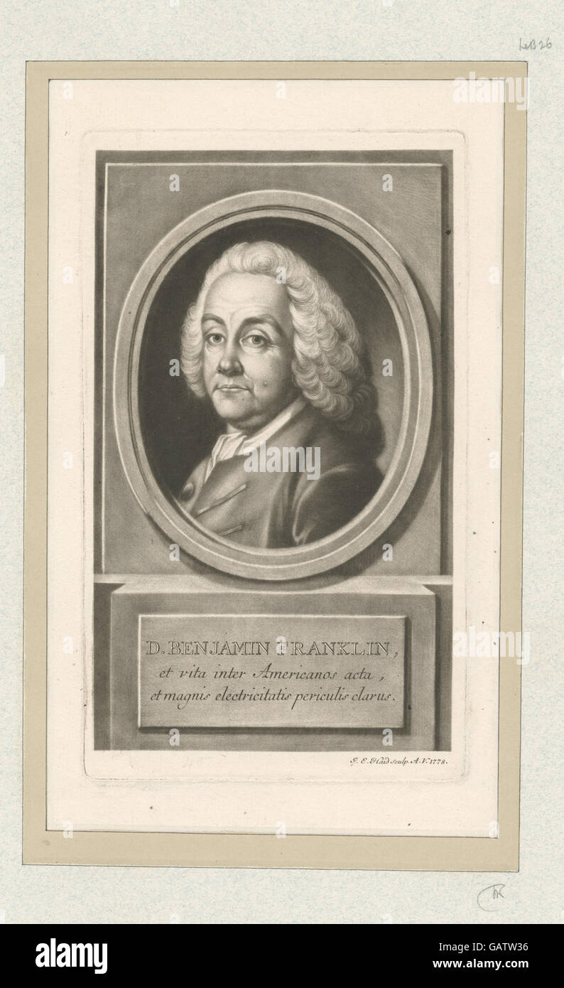 Benjamin Franklin était un père fondateur des États-Unis, connu pour ses contributions à l'indépendance américaine, à la diplomatie, à la science et aux arts Il était également une figure clé du mouvement des lumières et un inventeur renommé. Banque D'Images