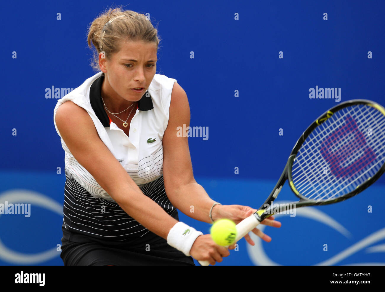 Petra Cetkovska, de la République tchèque, en action contre Kateryna Bondarenko, de l'Ukraine Banque D'Images