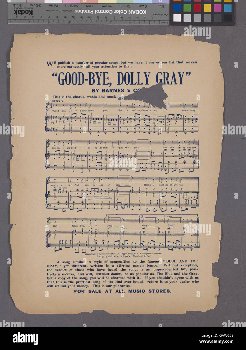 « Mr. Volunteer ou vous n'appartenez pas aux habitués, vous êtes juste un volontaire » est probablement une chanson ou une pièce sur le thème militaire ou patriotique, soulignant la distinction entre le service militaire régulier et la participation volontaire en temps de conflit. Banque D'Images